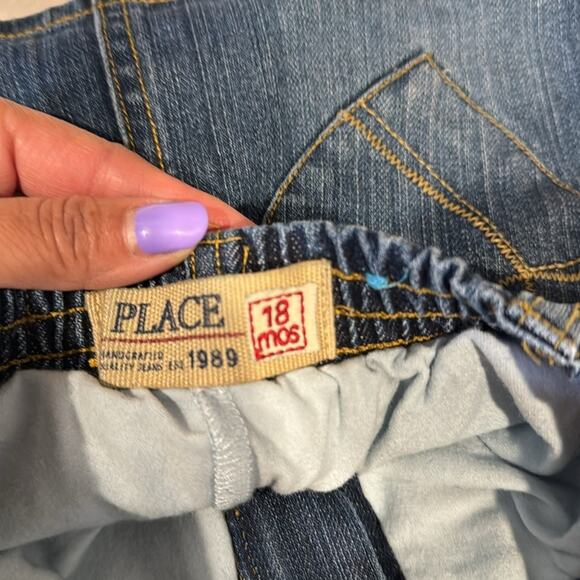 Children’s Place denim skort blomers heart accent pockets size 18 months - Picture 5 of 6